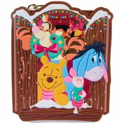 Winnie the Pooh - Pooh & Friends Christmas Greetings 4" Faux Leather Zip-Around Wallet
