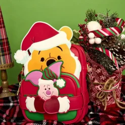 Winnie the Pooh - Santa Winnie & Piglet Cosplay 8" Faux Leather Crossbuddy Bag