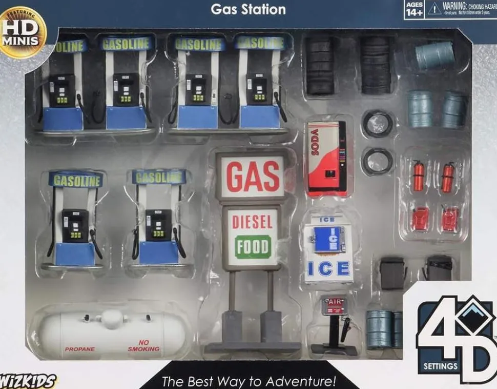 WizKids - Gas Station 4D Settings Pre-Painted Miniature Figure Accessory Pack