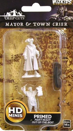 WizKids - Mayor & Town Crier Deep Cuts Unpainted Miniature Figure 2-Pack