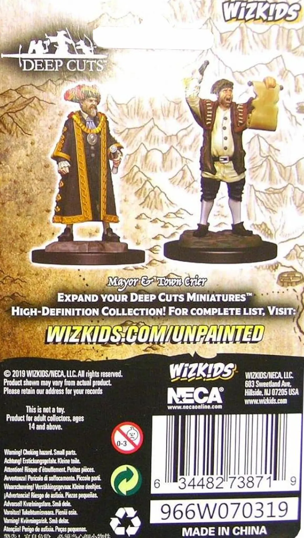 WizKids - Mayor & Town Crier Deep Cuts Unpainted Miniature Figure 2-Pack