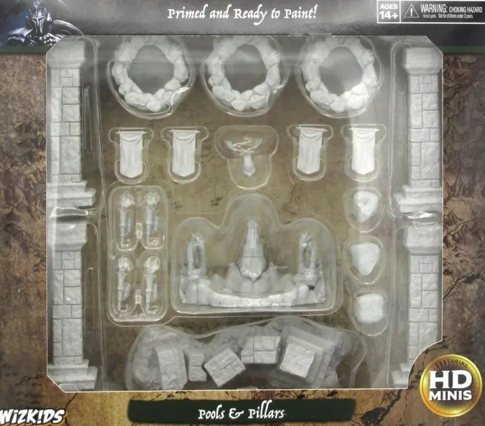 WizKids - Pools & Pillars Deep Cuts Unpainted Miniature Figure Accessory Pack