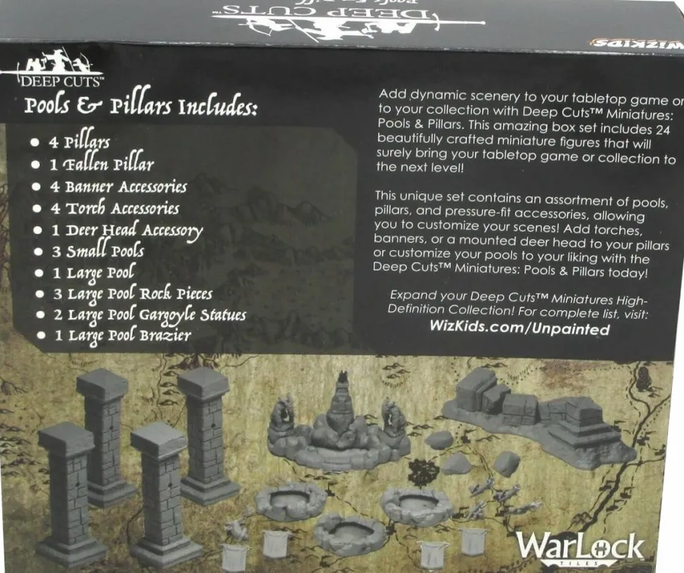 WizKids - Pools & Pillars Deep Cuts Unpainted Miniature Figure Accessory Pack