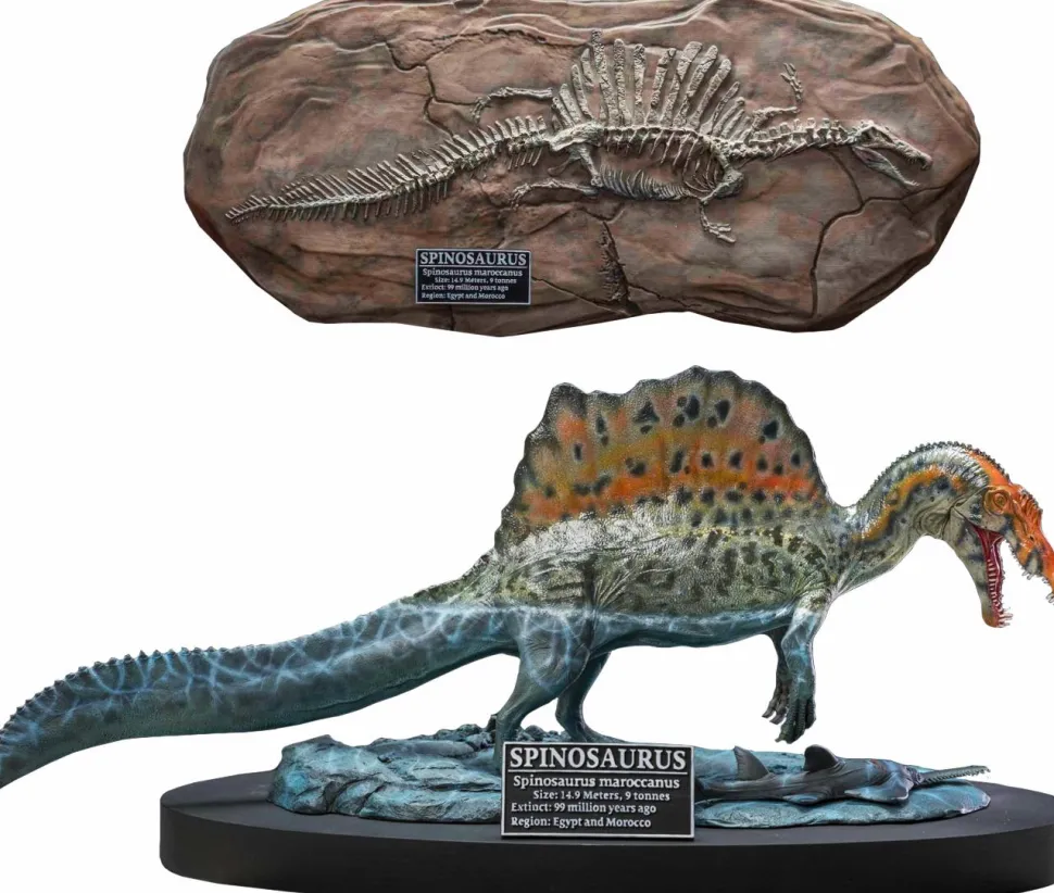 Wonders of the Wild - Spinosaurus & Fossil Deluxe 7” Statue