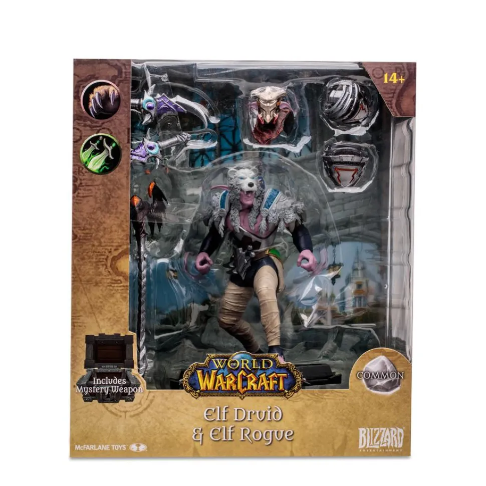 World of Warcraft - Elf Druid & Elf Rogue (Common) 1/12th Scale Posed Figure