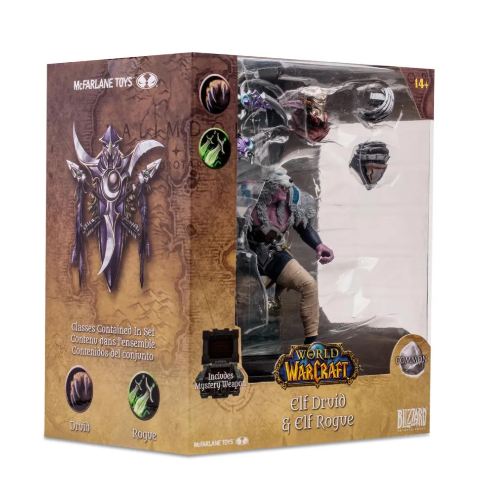 World of Warcraft - Elf Druid & Elf Rogue (Common) 1/12th Scale Posed Figure