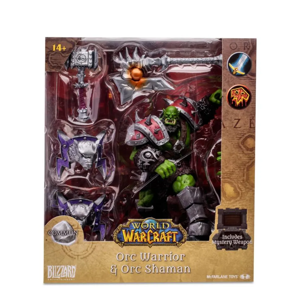 World of Warcraft - Orc Warrior & Orc Shaman (Common) 1/12th Scale Posed Figure
