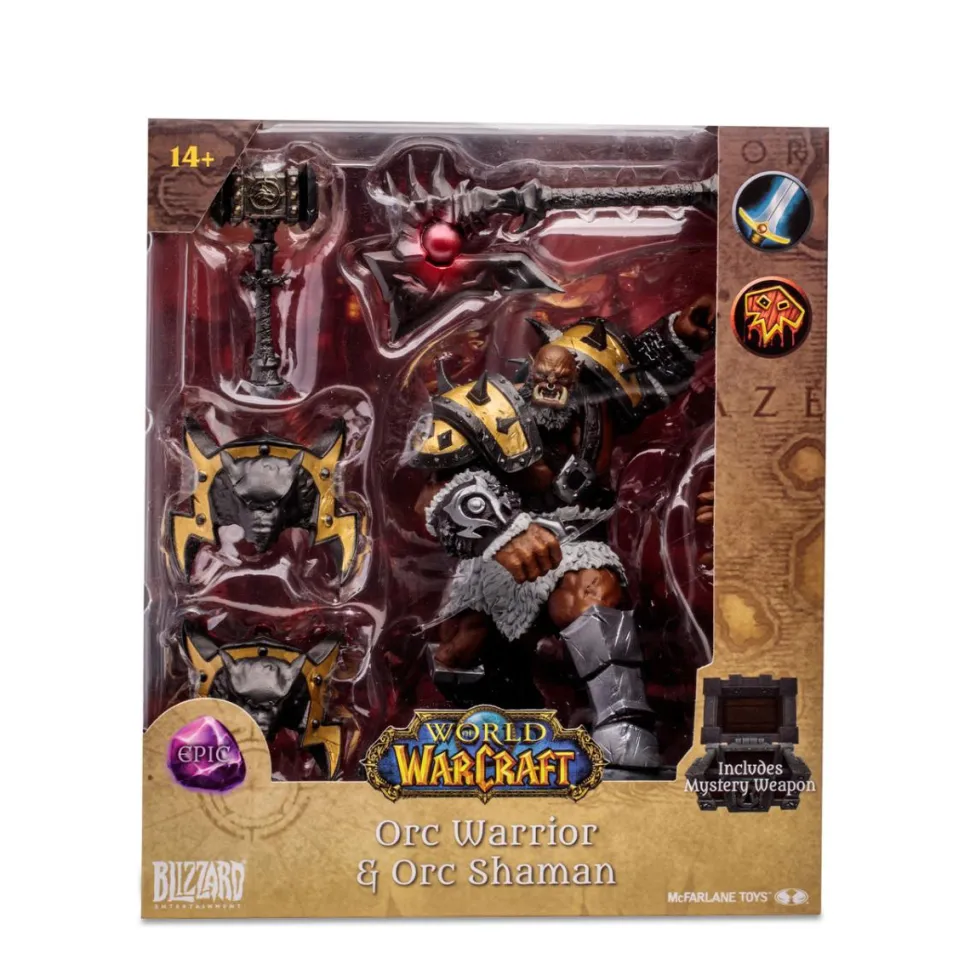 World of Warcraft - Orc Warrior & Orc Shaman (Epic) 1/12th Scale Posed Figure