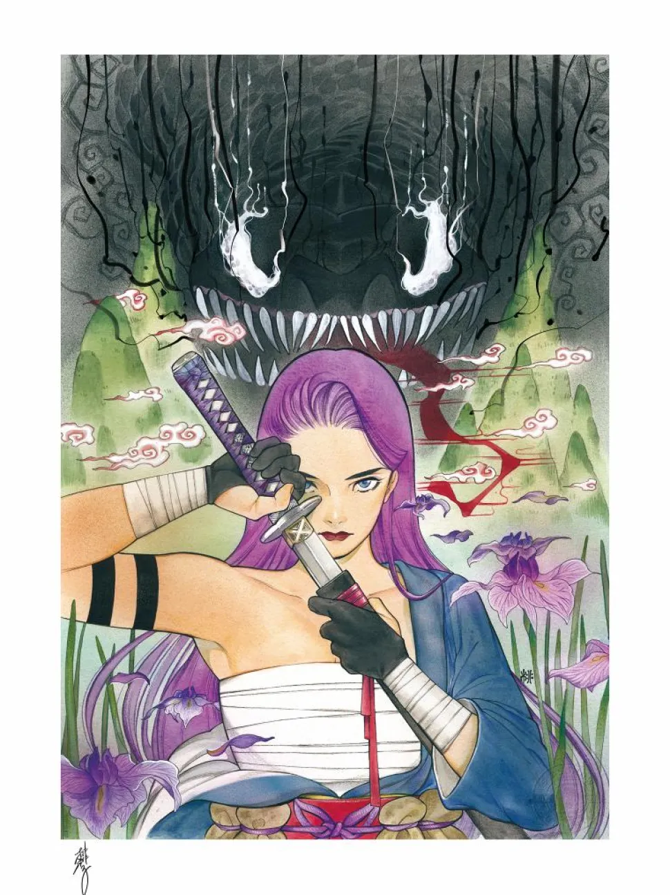 X-Men - Demon Days: X-Men Psylocke Fine Art Print by Peach Momoko