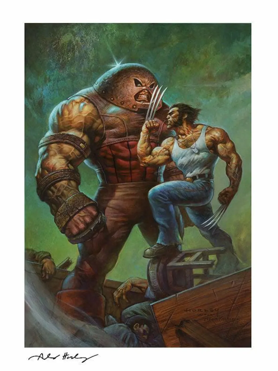 X-Men - Juggernaut vs. Wolverine Fine Art Print by Alex Horley