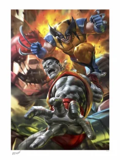 X-Men - Wolverine & Colossus: Fastball Special! Fine Art Print by Derrick Chew