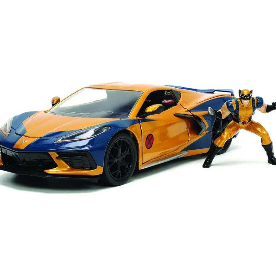 X-Men - Wolverine with 2020 Chevrolet Corvette Stingray 1/24th Scale Die-Cast Vehicle Replica