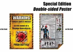 Zombies - Zombie Apocalypse Push Button / Zombie Survival Guide Poster (Double Sided) (551)
